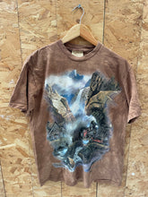 Vintage 90s The Mountain USA Railroad Graphic T-Shirt Size M Brown